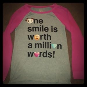 EMOJI HOT PINK AND GREY LONG SLEEVE